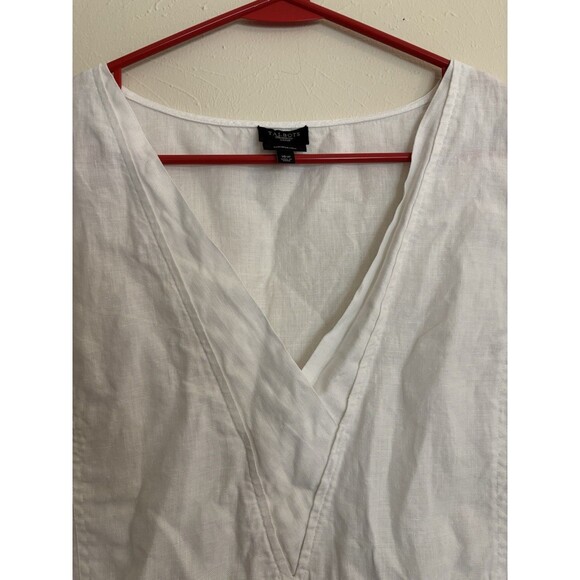 Talbots Irish Linen Women’s Button Down Shirt Size 16W Adjustable Wait Lagenlook - Picture 3 of 6